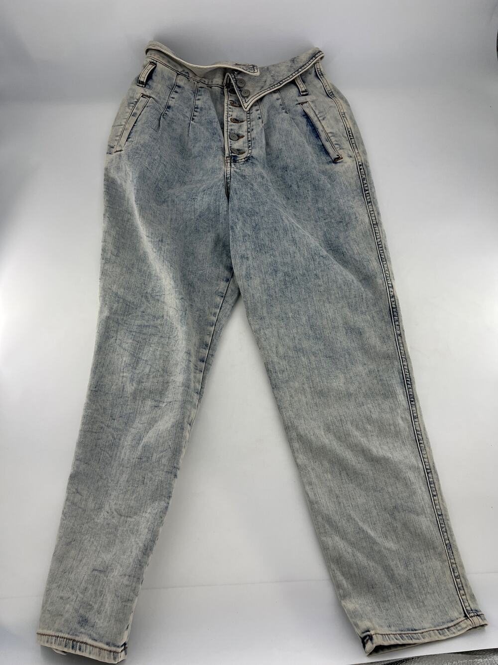 Express Tapered Ankle Jeans Womens Size 6 R Denim Light 80s High Waist Mom Y2k